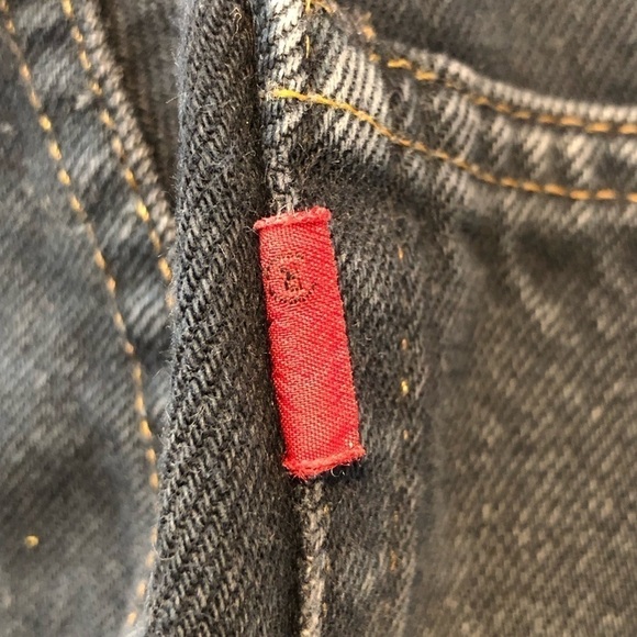 VINTAGE Black Levi’s Wedgie Red E Label Button Fly Straight Leg size 24 - Picture 13 of 13